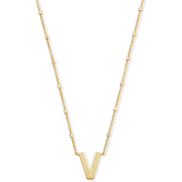 Letters V pendant necklace for women fashion jewelry 14k gold plated brass